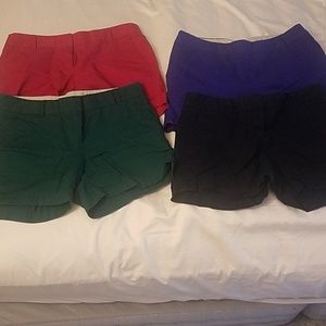J.Crew broken-in chinoshorts. Size 6. Lot of 4.